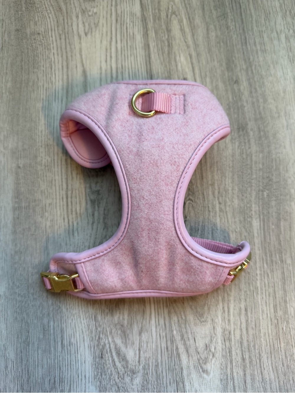 Light Soft Pink - Small Dogs / Pet - Harness Vest with Gold Hardware - Size XS